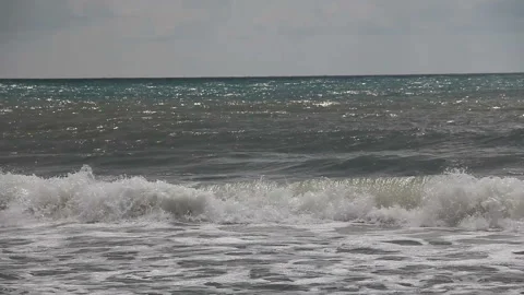 Wavy water surface shiny in sunlight Stock Footage 123697567
