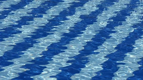 Wavy waters of the swimming pool Stock Footage 245844818