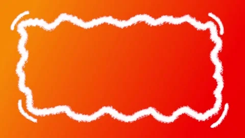 Wavy white chalk-like hand-drawn frame, Unique stop motion animation over a.. Stock Footage 323571681