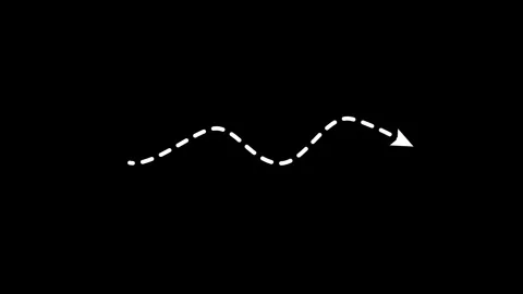 Wavy White Dotted Arrow Line Animation Stock Footage 318122265