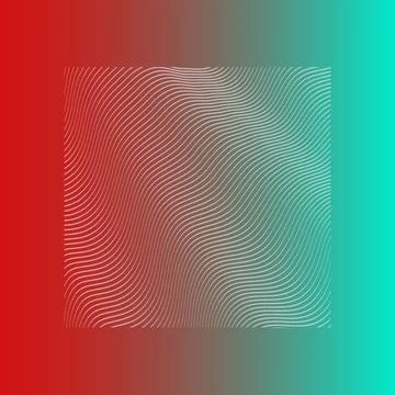 Wavy white lines on red background. Vector illustration. 스톡 일러스트