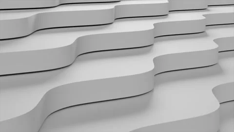 Wavy White Surface Design With Smooth Curves and Clean Lines in Modern Setting Stock Footage 319685447