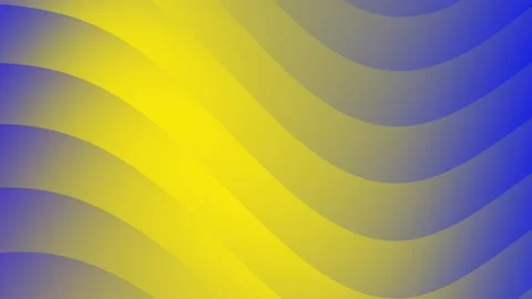 Wavy wide animated lines are colored in a gradient. Screensaver with a yell.. Video stock 258299823