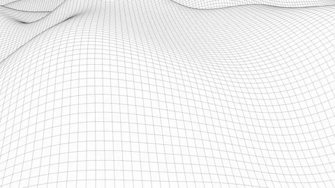 Wavy wireframe with black lines, liquid surface imitation, 3d render computer Stock Footage 106602095