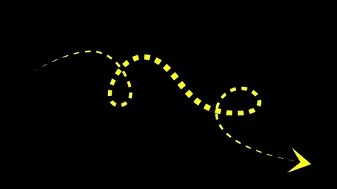 Wavy Yellow Dotted Arrow Changing Direction Video stock 318126439