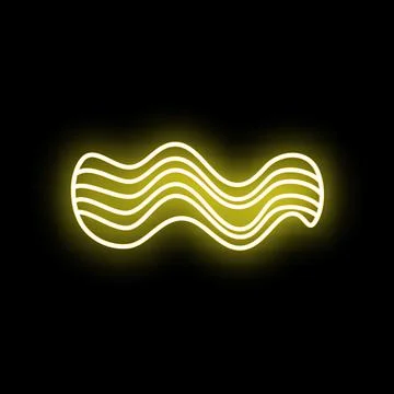 Wavy yellow lines forming abstract glowing neon shape 스톡 일러스트