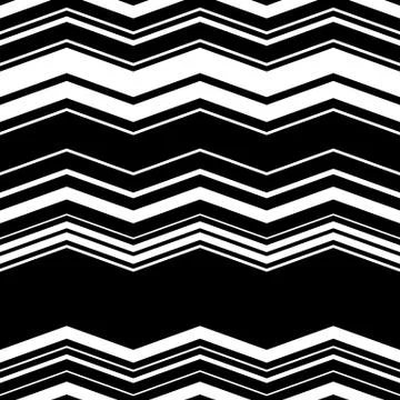 Wavy, zig-zag horizontal parallel lines. Abstract monochrome seamlessly repea 库存插图