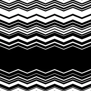 Wavy, zig-zag horizontal parallel lines. Abstract monochrome seamlessly repea Stockillustratie