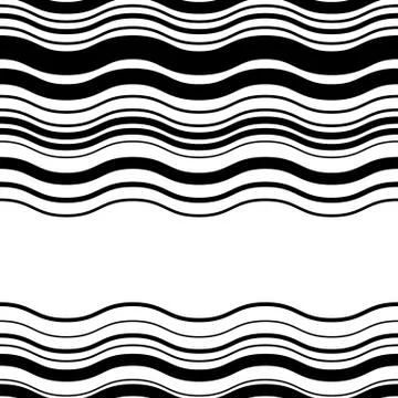 Wavy, zig-zag horizontal parallel lines. Abstract monochrome seamlessly repea 库存插图
