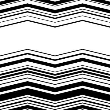 Wavy, zig-zag horizontal parallel lines. Abstract monochrome seamlessly repea Stockillustratie