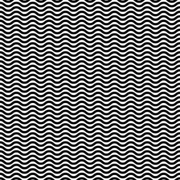 Wavy, zig zag, jagged lines. Repeatable monochrome pattern. Stock Illustration