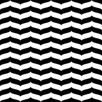 Wavy zig zag seamless pattern white and black Illustrazione stock