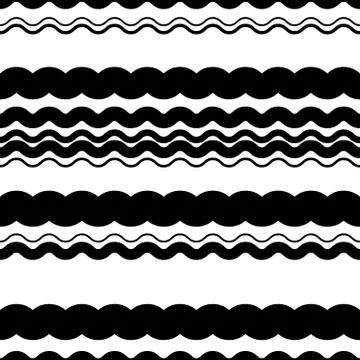 Wavy (zigzag) lines repeatable pattern Illustrazione stock
