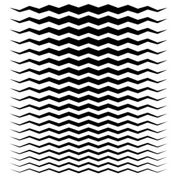 Wavy, zigzag lines from thick to thin graphic elements Stock Illustration