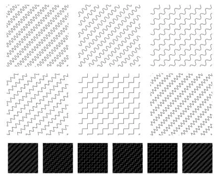 Wavy, zigzag parallel lines repeatable pattern Stockillustratie