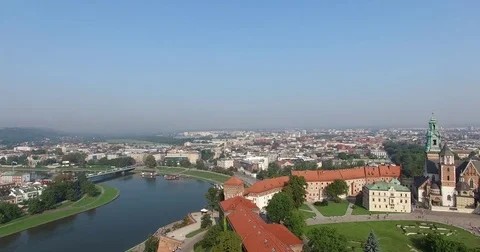 Wawel Castle,Vistula,Poland Stock Footage 74227684