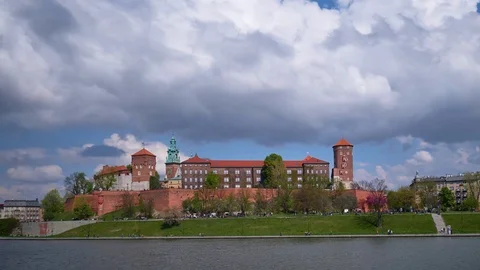 Wawel heavy clouds Stock Footage