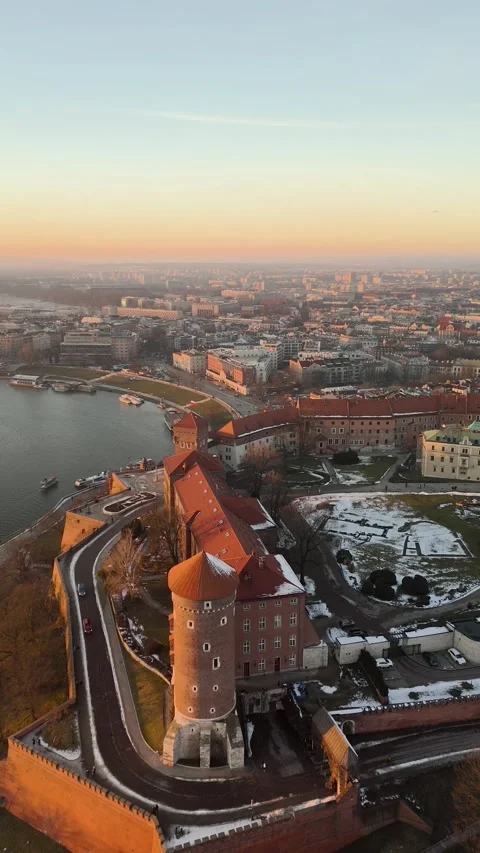 Wawel at sunset Stock Footage 300078742