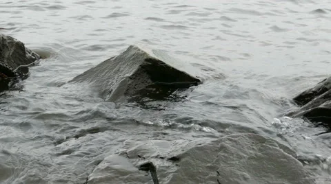 Wawes Beating Against the Rocks Stock Footage 45665501