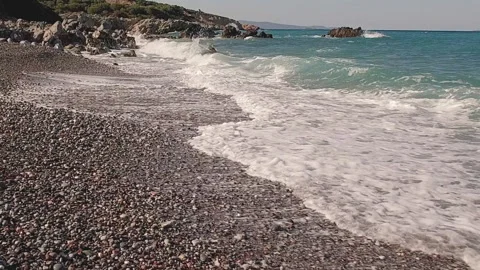 Wawes crushing on the beach Stock Footage 132267500