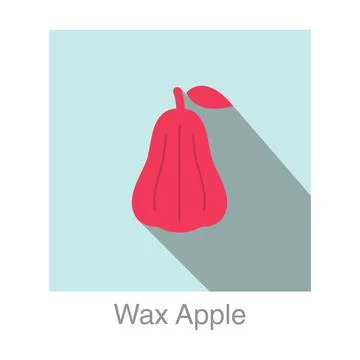 Wax apple fruit flat icon, vector illustration Illustrazione stock