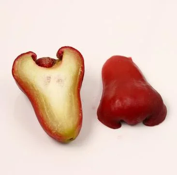 Wax apple on a white background Stock Photos
