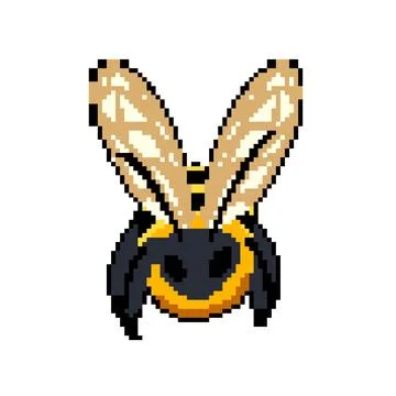 Wax bee pixel art vector illustration Stock Illustration