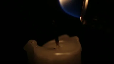 Wax candle lit up Stock Footage 11483674