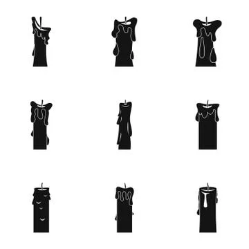 Wax candles icon set, simple style 스톡 일러스트