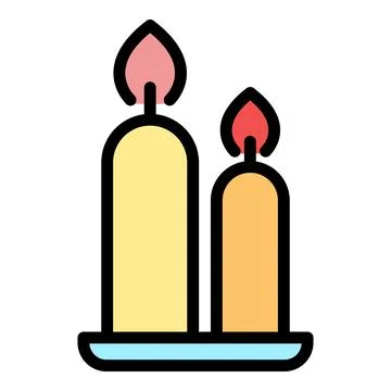 Wax candles icon vector flat Illustrazione stock