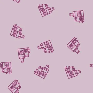 Wax car care line vector seamless pattern 스톡 일러스트