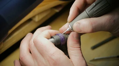 Wax Carving. Work On Wax Model Of Gold Ring. Jewelry Work Stock Footage 72958079