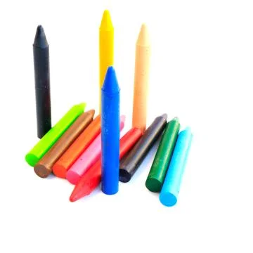 Wax crayons isolated on white background Stock Photos