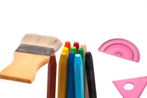 Wax crayons Stock Photos