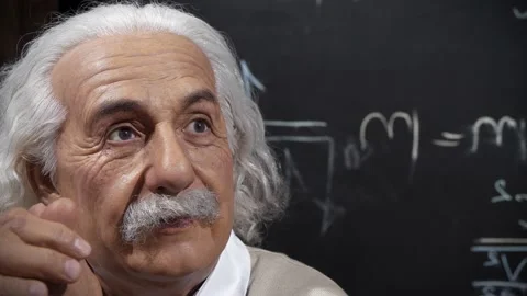 Wax figure of scientist, theoretical physicist, Nobel laureate Albert Einstein 스톡 동영상 227706923