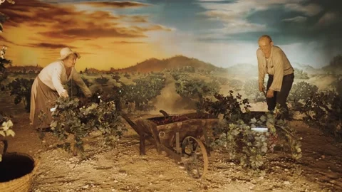 Wax figures at the winery in Lloret de Mar Stock Footage 236858020