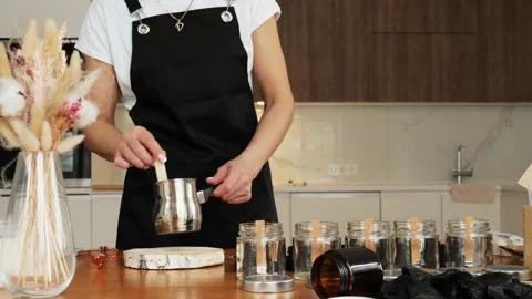 Wax Handmade Candle Stock Footage 239017894