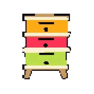 Wax hive pixel art vector illustration Stock Illustration