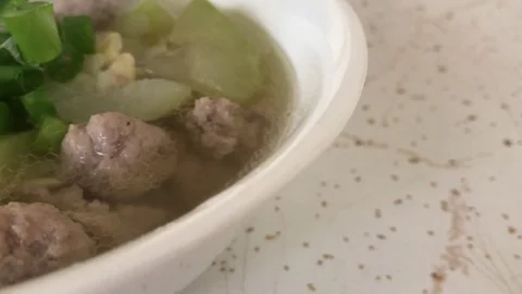 Wax Melon Soup With Pork Stock Footage 80440242