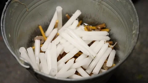 Wax is melted in a bucket Stock Footage 236253922