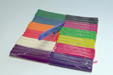 Wax plasticine. multicolored set with the modeling tool, with clipping path Stock Illustration