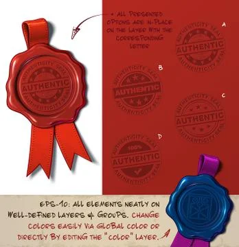 Wax Seal - Authenticity Stamp Stock Illustration