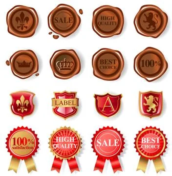 Wax seal collection Stock Illustration