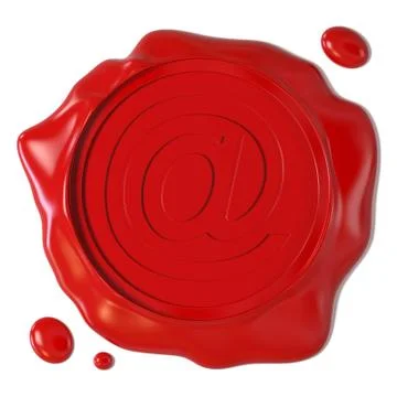 Wax seal with e-mail stamp Stock Illustration