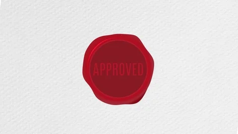 Wax Seal Stamp Approved Text with Paper Texture Stock Footage 102355802