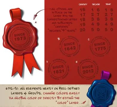 Wax Seal - Since Year Stock Illustration