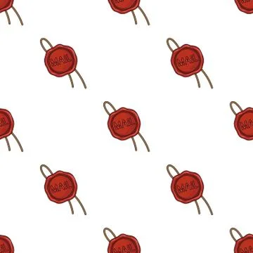 Wax seal.Mail and postman pattern icon in cartoon style vector symbol stock Stock Illustration