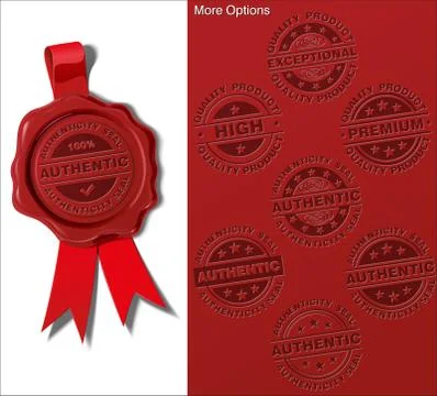 Wax Shield - Authenticity Seal Stock Illustration
