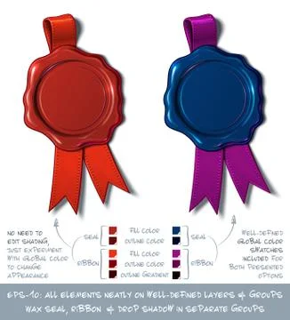 Wax Shield Blank - Red and Dark Blue Stock Illustration