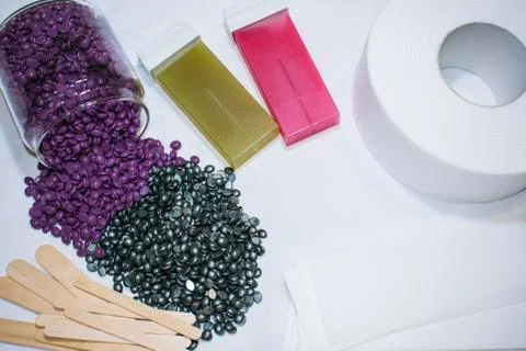 Waxes for depilation Stock Photos